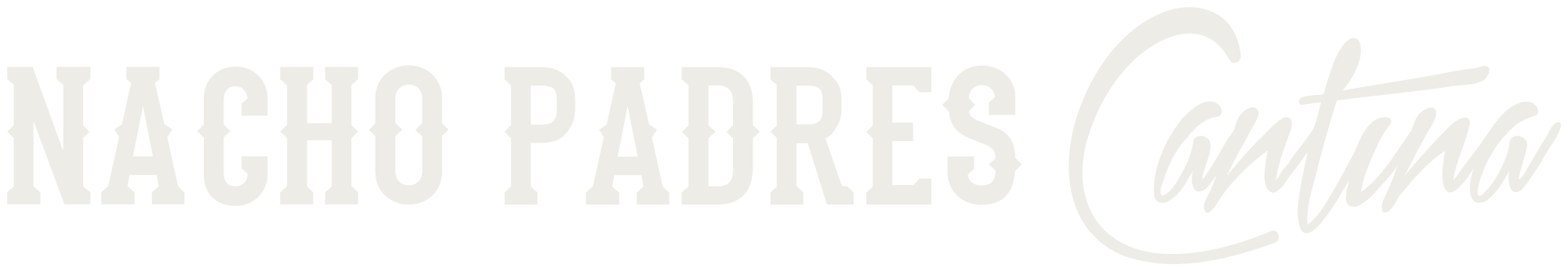 Nacho Padres - Inline Wordmark - White - Untextured - For Darker Applications@2x