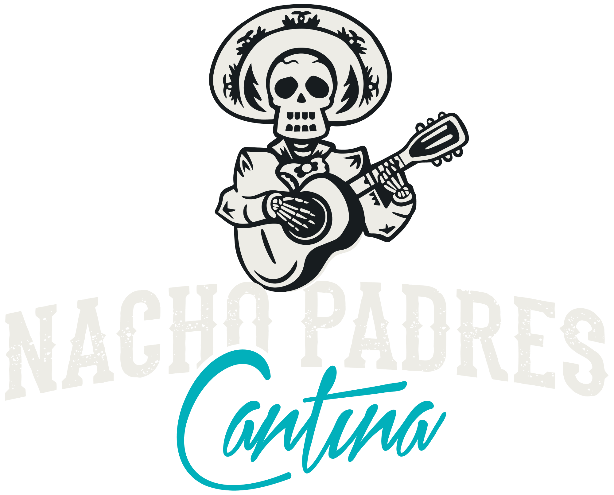 Nacho Padres - Logo - Duotone - Textured - Outlined - For Darker Applications@2x