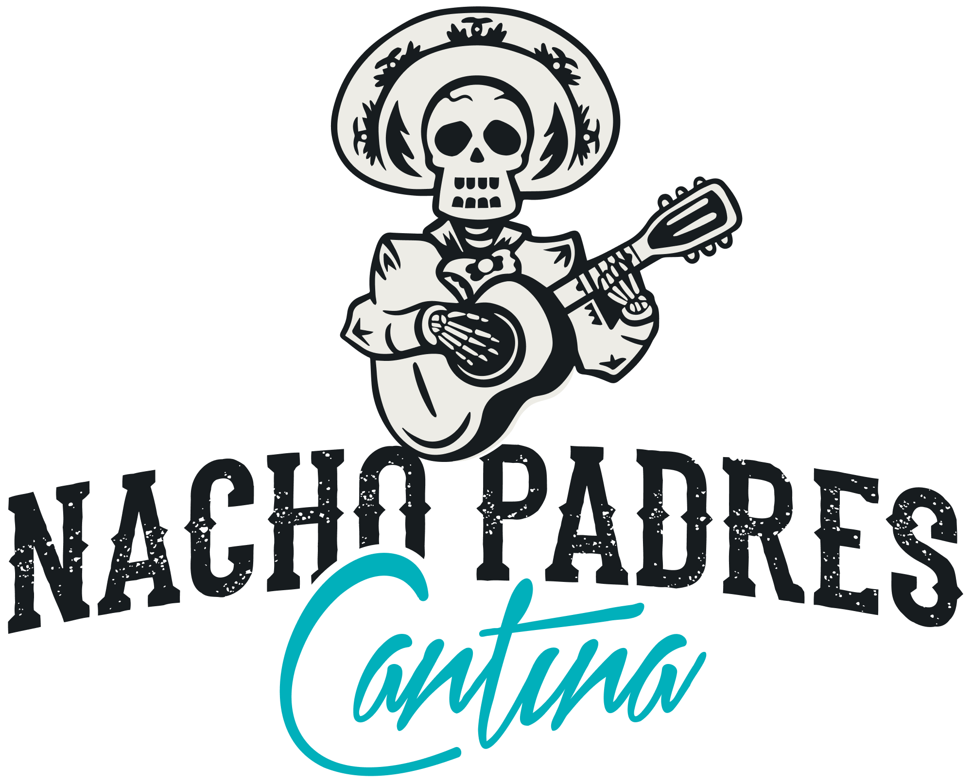 Nacho Padres - Logo - Duotone - Textured - Outlined - For Lighter Applications@2x