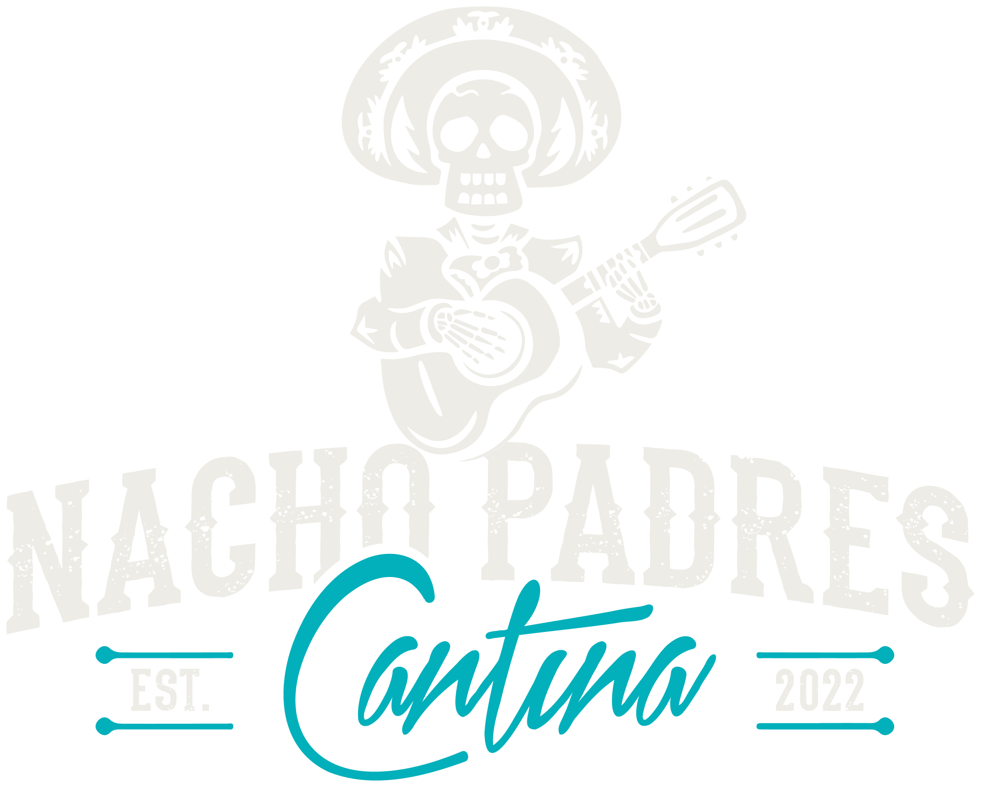 Nacho Padres - Logo with Date - Duotone - Textured - For Darker Applications@2x