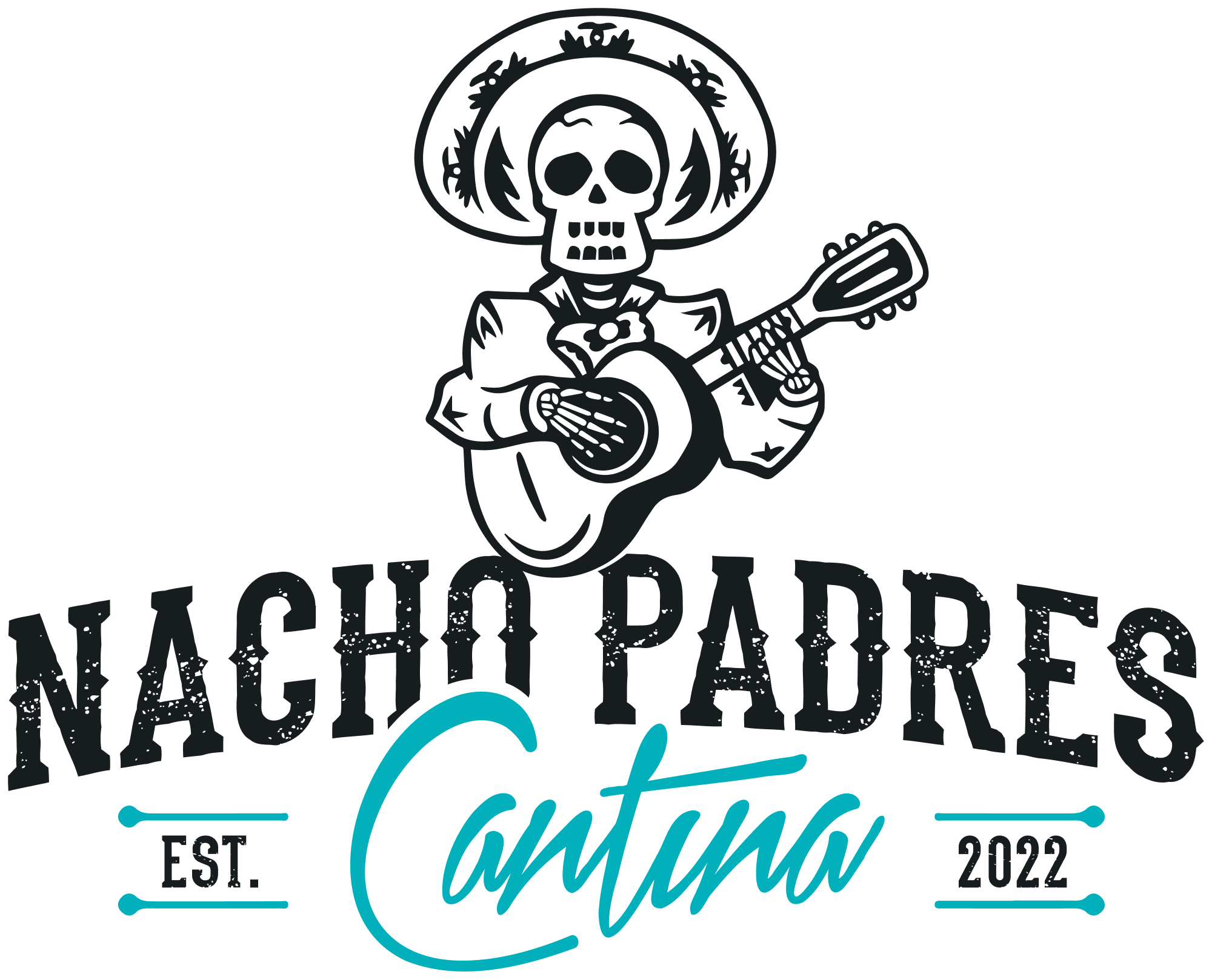 Nacho Padres - Logo with Date - Duotone - Textured - For Lighter Applications@2x