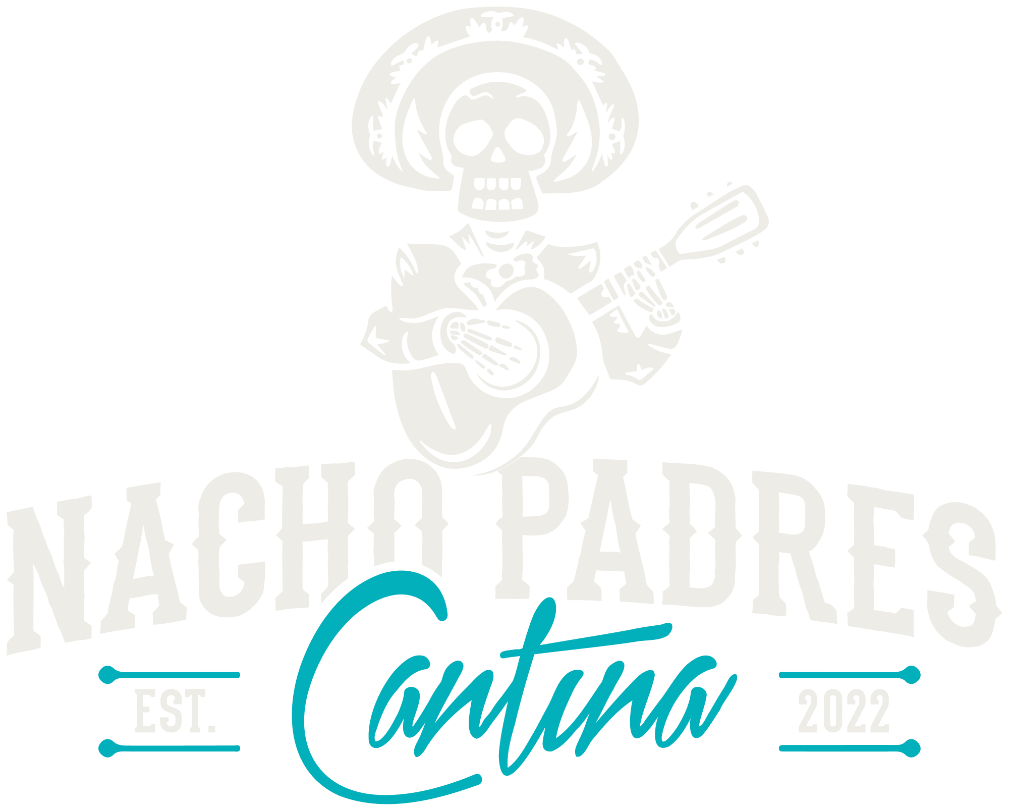 Nacho Padres - Logo with Date - Duotone - Untextured - For Darker Applications@2x