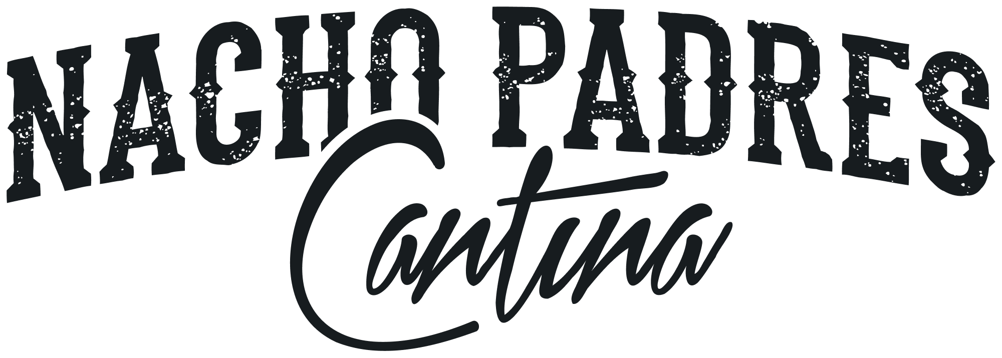 Nacho Padres - Wordmark - Black - Textured - For Lighter Applications@2x