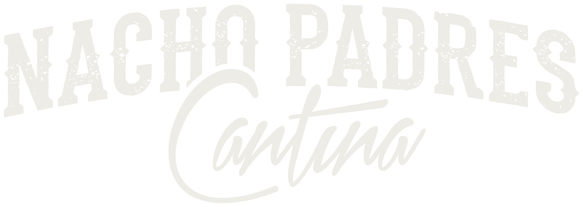 Nacho Padres - Wordmark - White - Textured - For Darker Applications@2x