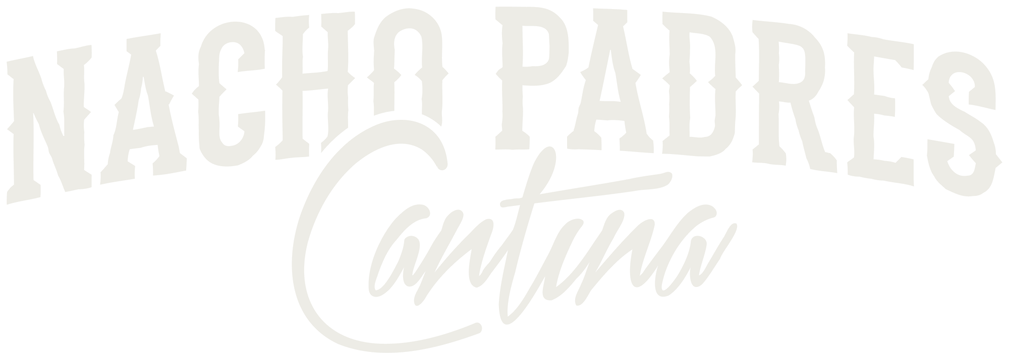 Nacho Padres - Wordmark - White - Untextured - For Darker Applications@2x